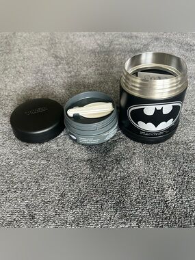 Batman Thermos Funtainer Black Stainless Steel Food Jar Container, 10 oz/290mL